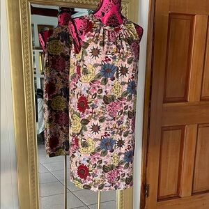 LOFT Floral Mini Dress - Pink and Blue
